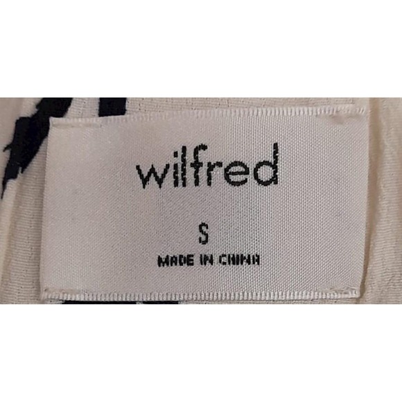 Aritzia Wilfred Cropped Slacks Size Small White & Blue Lightweight Trousers - Picture 2 of 5